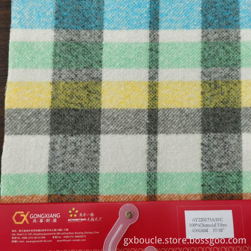 Boucle fashion colorful Plaid wtih brushing fabric